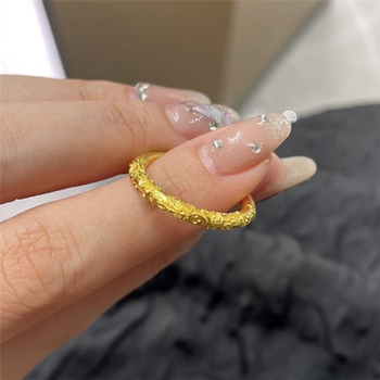 999 golden ancient traditional bauhinia ring for women