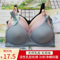 Natural latex odorless thin underwear super soft active latex breathable net mite antibacterial non-steel ring bra large size