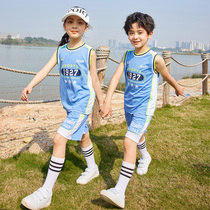Kindergarten Garden Suit Summer Clothing Basketball Suit Children Graduation Class Clothes Summer Blue Suit Sportswear Elementary School Uniforms