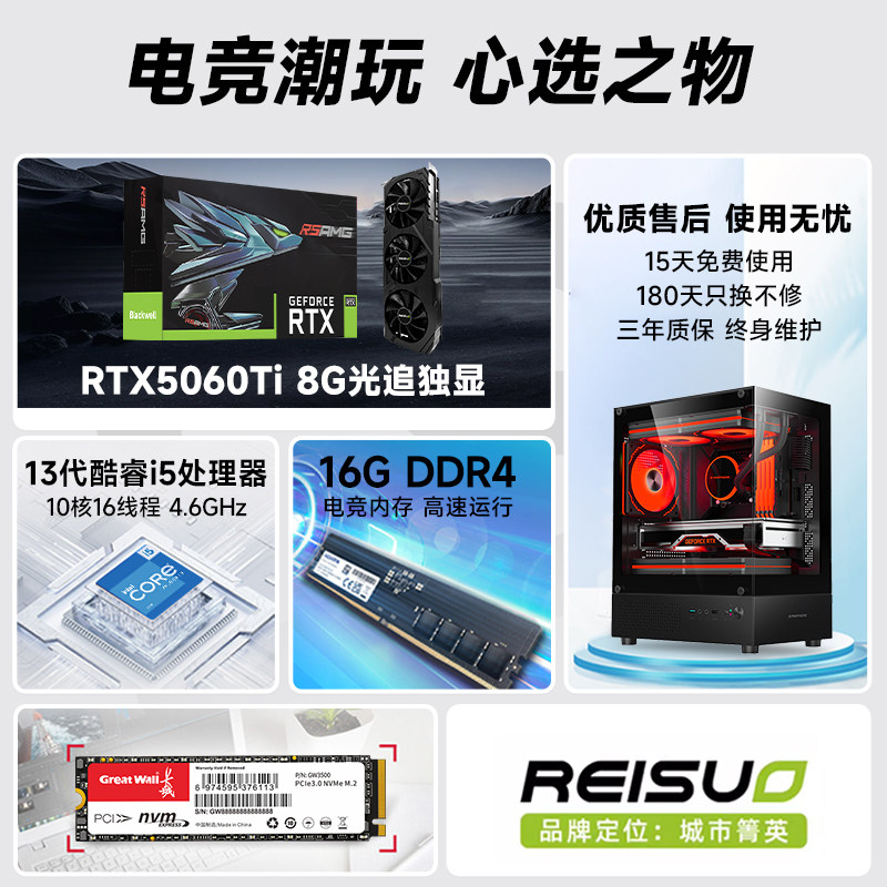 Msi I5 12600Kf Upgraded to 13400F/Rtx3060/4060/5060Ti Computer Desktop for Gaming, E-Sports, DIY Assembly, Complete Machine Designer