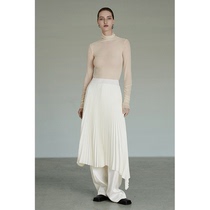 UNSPOKEN white half-body dress with a small crowdsourced 2022 Summer new skirt High-level pleated pleats