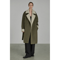 UNSPOKEN Contrast Fake Two Medium Long Hairy Coat Women Winter 2021 New Vintage Temperament Coats