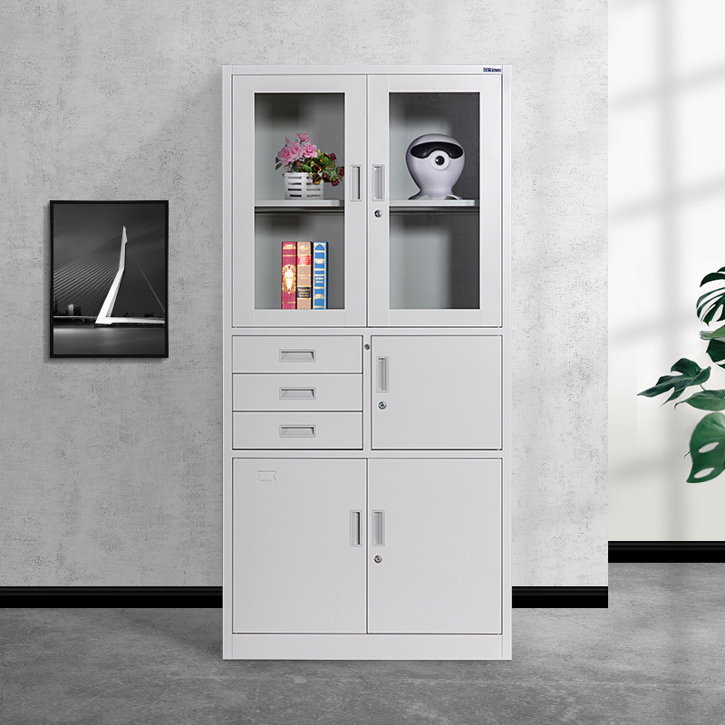 Yuhaojia file cabinet information cabinet iron cabinet door lock storage low cabinet with drawer 24 bucket cabinet file cabinet safe