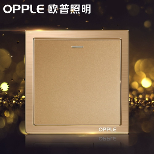 Панель с розеткой для выключателя освещения Op 86, настенная, K07, золотая, с открытым мульти-управлением G