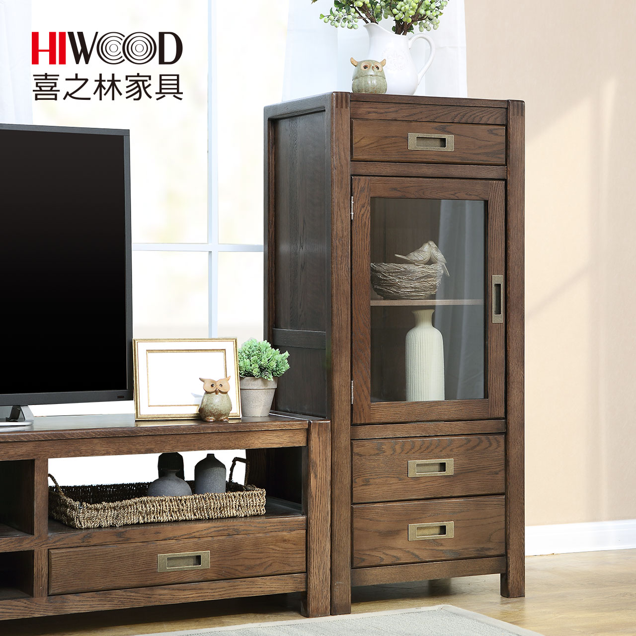 Inventory Shortage Full Solid Wood Tv Cabinet Side Cabinet Simple