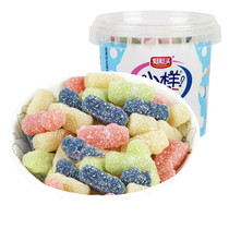 Sample Lactic acid bacteria fudge acid q sugar canned childrens fruit flavor gel sweet and sour rubber candy snacks 200g