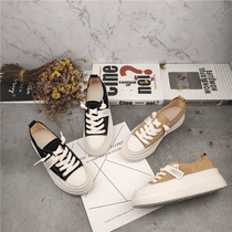 South Korea ins Super fire canvas shoes female 2020 Korean version of new net red thick soled flat shoes Joker single shoe board shoes