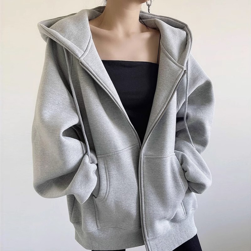 Shandong Jimo Thick Coat for Women, New Autumn and Winter Oversize Loose Cardigan Sweatshirt ins Plus Size Top Shandong Jimo Thick Coat for Women, New Autumn and Winter Oversize Loose Cardigan Sweatshirt ins Plus Size Top
