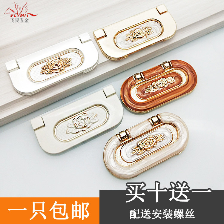 European style single hole ceramic handle round button Modern simple mould table wardrobe wine cabinet drawer round pull ring handle