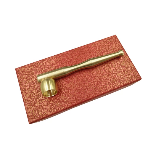 Утолщенная чистая медь старая модная традиционная двойная труба с трубной трубкой горшок засухота мешок для дыма полюс чистый медный горшок с медной дымовой мешок старый дымовой горшок