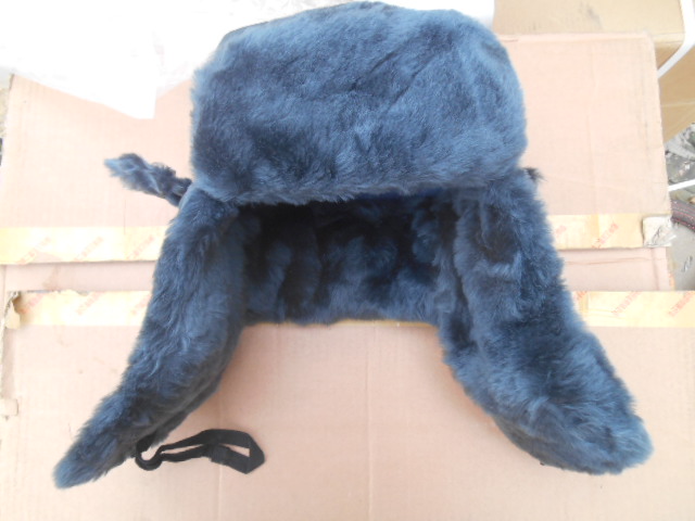 06 ground crew leather cap sheep shearling leather cap old-fashioned leather cap