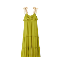 SNIDELHOME2024 spring and summer new product bow strap waist long printed nightgown SHCO242085