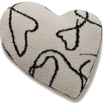 SNIDEL HOME Spring and Summer Valentines Day Printed Suede Heart-Shaped Cushion SHGG221208