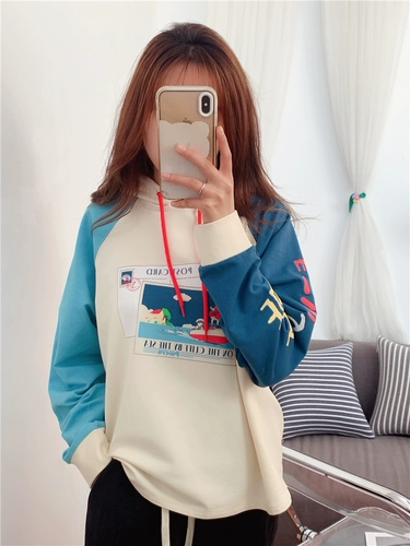 Весенняя мультяшная тонкая толстовка для влюбленных для отдыха, подходит для подростков, оверсайз, большой размер