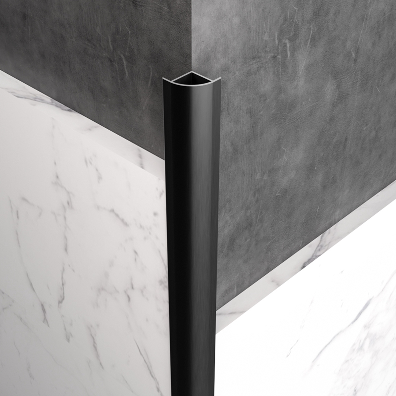 Holding Yong edge strip Tile anti-collision protection strip Edging edge strip Closing pressure strip Aluminum alloy metal strip Wall corner arc black