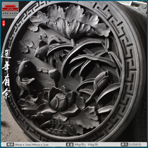 Year after year there are more than 100 brick-carved shadow walls Chinese-style courtyard screen walls Hui-style ancient building walls relief decoration round pendants