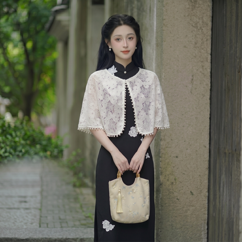 Cheongsam Outer Cardigan Dress Short Style Sun Protection Lace Shawl Short Jacket Thin Top Summer Shawl Cheongsam Outer Cardigan Dress Short Style Sun Protection Lace Shawl Short Jacket Thin Top Summer Shawl