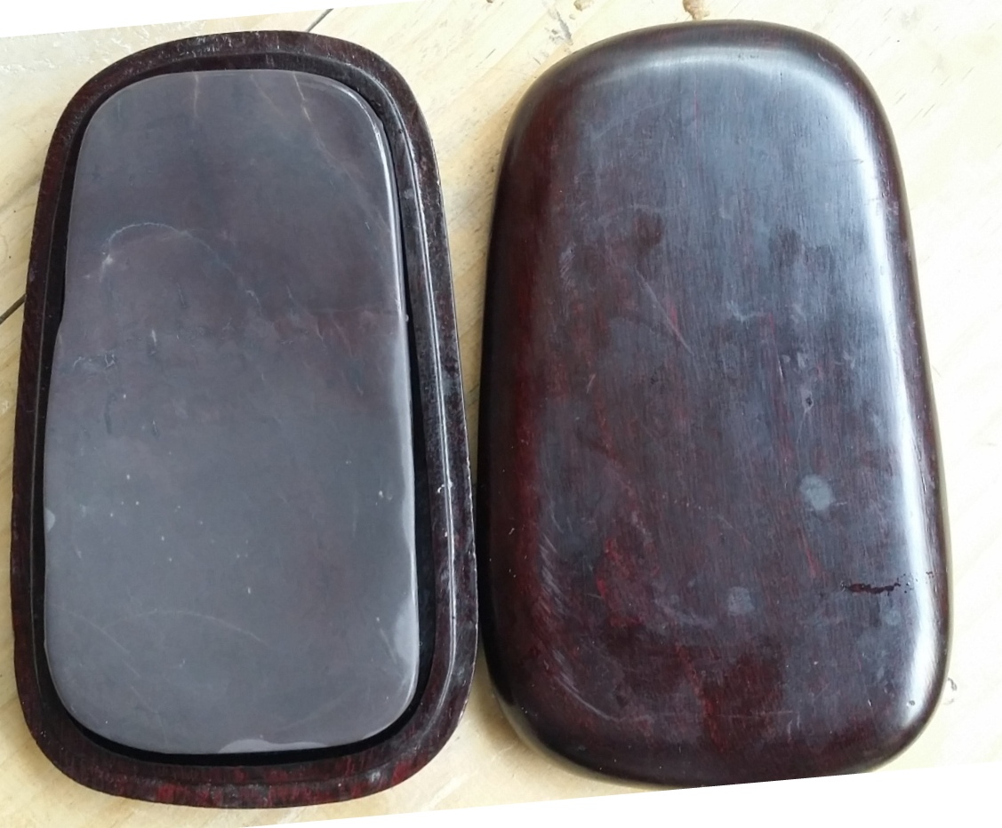 End Ink --- Old pit Tianqing Flat slab ink slab 8 * 14 5 * 1 6cm stone quality nourishing