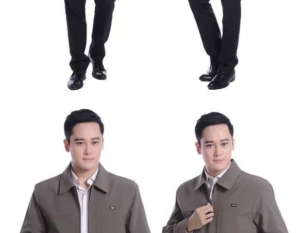 Áo khoác nam trung niên mùa xuân và mùa thu cha mùa thu và mùa đông Áo khoác nam trung niên mới 30-50 tuổi cha ve áo - Mùa xuân áo voan kiểu