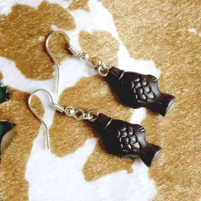 Hand-made original Japanese fish-shaped soy sauce bottle earrings earrings earrings ear clip
