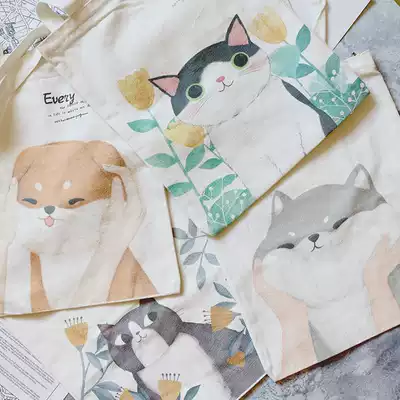 Cat star Wangxian Chai Dog Lazy Style Art Canvas Bag Joker Satchel Shoulder Bag Hand bag