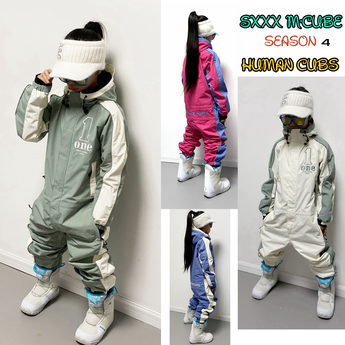2122Sxxx M Cube HUMANCUBS VENEER CHILDREN Ski Suit Waterproof Plus Cotton Thickened