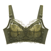 Lace Ancient Today ultra-thin cup with large chest and small full cups without steel ring bra hood female underwear big code to receive auxiliary milk