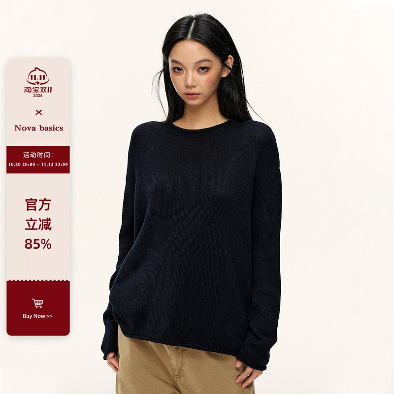 Nova Basics "French Linen Fiber" Linen Yarn Knitted Blouse