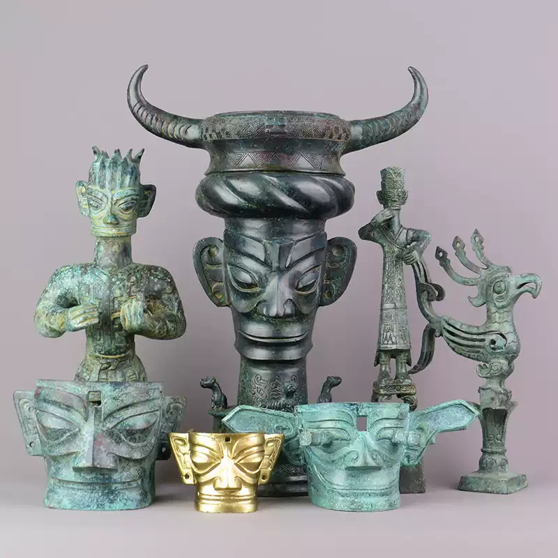 何尊】仿古青铜器中国铜尊饕餮尊古玩收藏品办公室铜工艺礼品