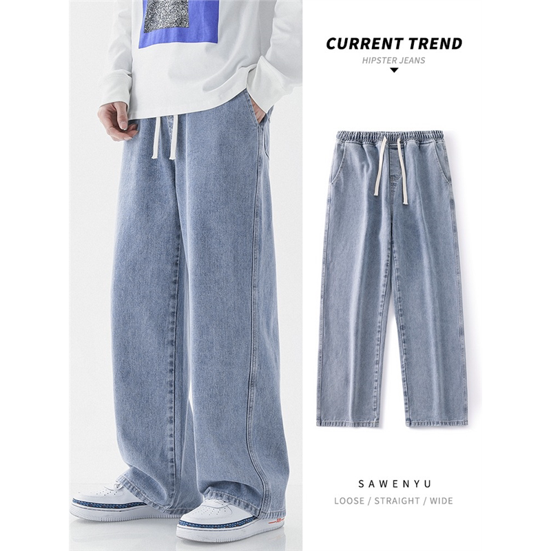 Clearance Sale of Original Export Surplus Jeans for Men, Summer Wear, Durable and Stain-Resistant, Straight-Leg, Loose-Fitting, Wide-Leg Long Pants