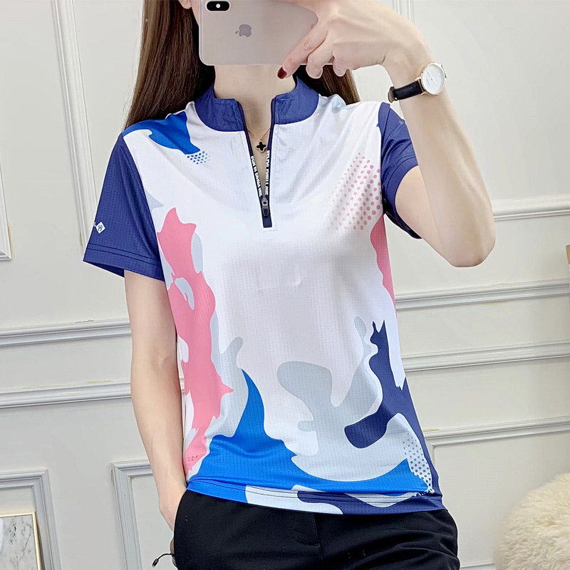 Summer Dry Dry Short Sleeves T-Shirt Outdoor Women's Thin Sports Set Long Sleeve Mountaineering Badminton Collapse