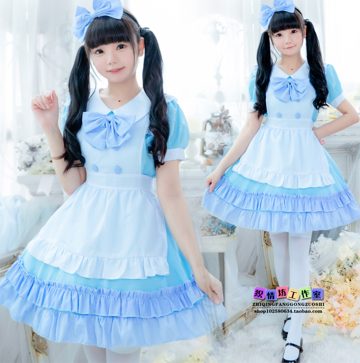 2021 new sky blue Alice maid dress gorgeous multi-colored maid princess dresses adorable cos suit 