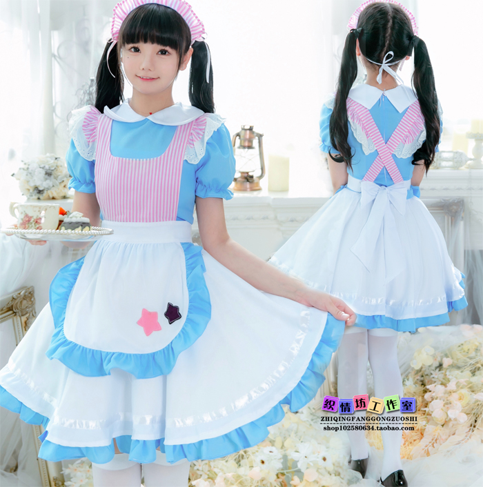 New gorgeous four - piece maid dress gorgeous Alice sleepwalk wonderland cute maid cos tables tour