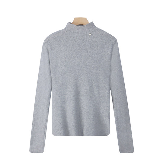 Wang Fugui customized half turtleneck minimalist solid color knitted bottoming shirt 10.29