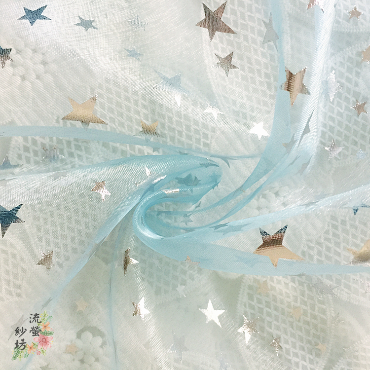 Khuyến mãi vải organza mạ vàng Giáng sinh quần áo bé vải sao in hoa bao bì trang trí đám cưới - Vải vải tự làm vải cotton thô