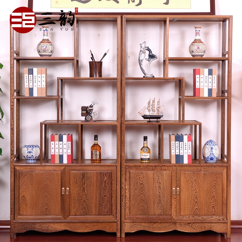 Mahogany furniture Chicken wing wood Bogu shelf Chinese solid wood porch Duobaoge antique shelf Ming and Qing classical shelf