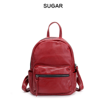 Sugar-added beauty backpack top-layer cowhide womens bag 2020 best-selling multi-pocket backpack travel student double backpack