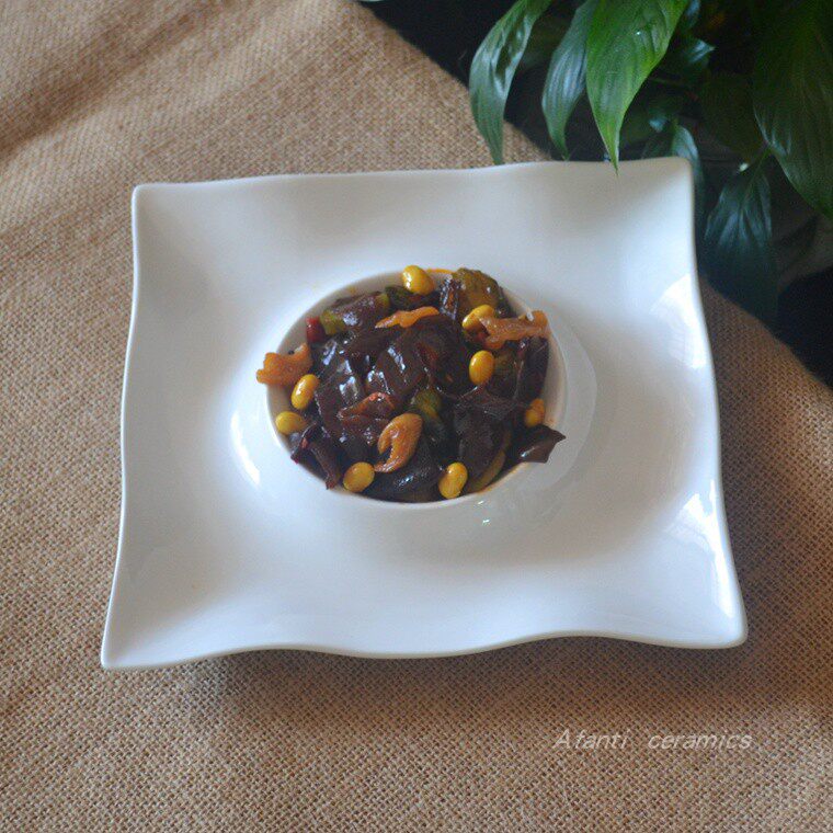 Foreign Trade Raw Single Tail Goods New Bone China 8 Inch Home Small Vegetable Dessert Fruit Plate Trig Fast Food Pan Divided Dining Basin