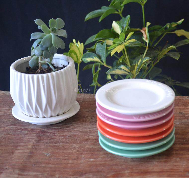 Foreign Trade Raw single-tailed Ceramics Multi-Meat Flowerpots Quadrilateral Dish Vase Table Ground Mat for anti-leakage of water Entrusted Dishes