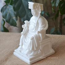Dehua White Porcelain Meizhou Mazu Empress Ceramic Buddha Statue Tianhou God Statue Safely Seeking Children at Sea