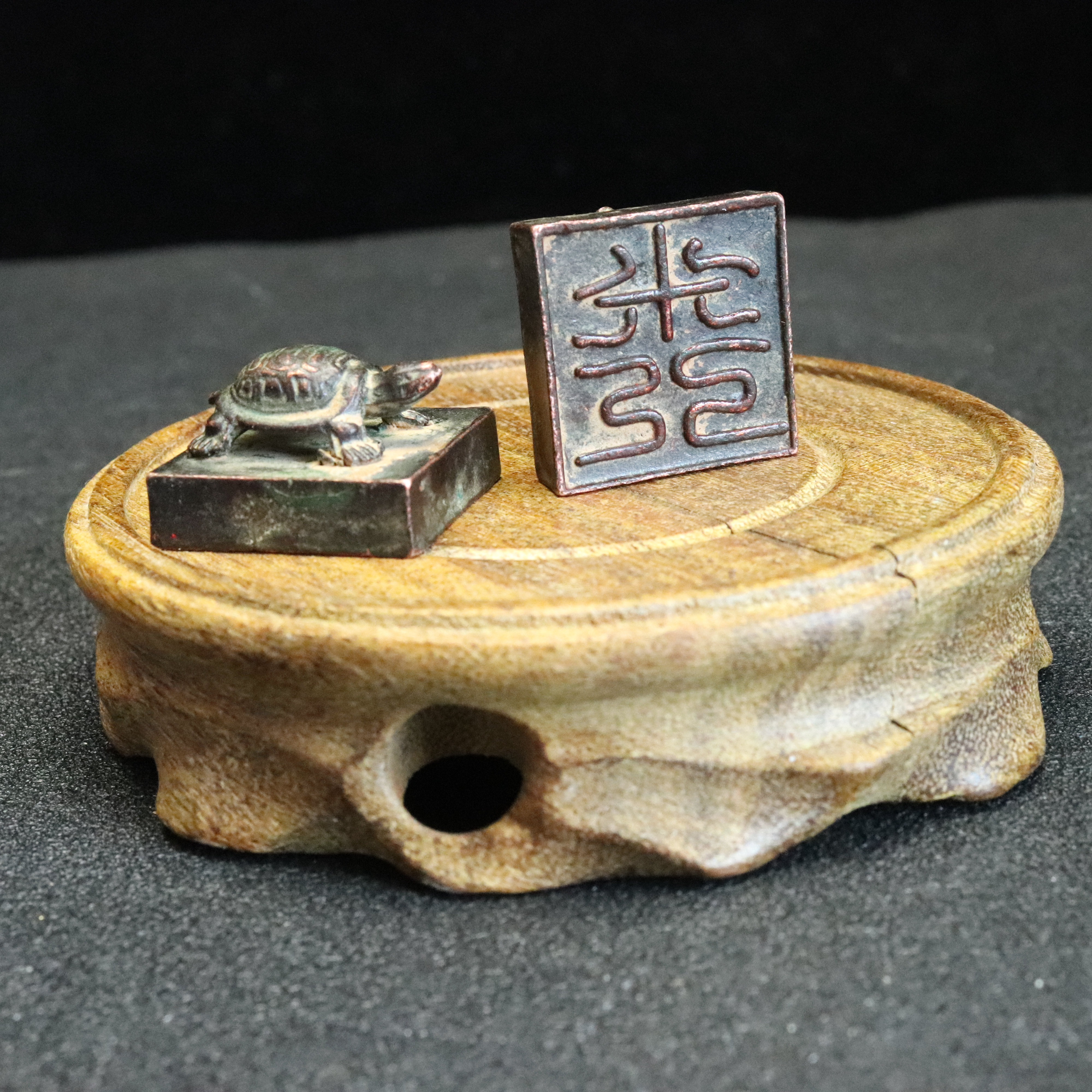 Old paste pure copper brass antique bronze ancient seal longevity turtle seal antique antique old object collection
