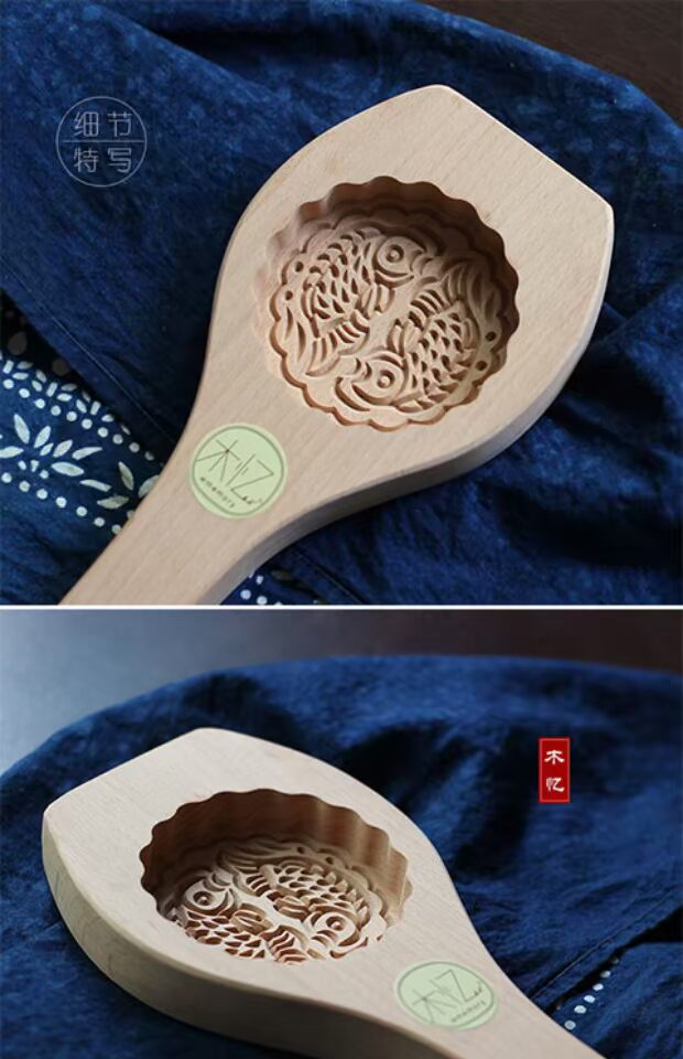 Bánh trung thu đá lớn, bánh đậu xanh, bánh bí ngô, nhóm xanh, bánh hấp, tem thực phẩm, nướng, trái cây trong suốt, khuôn gỗ - Tự làm khuôn nướng khuôn bánh silicon