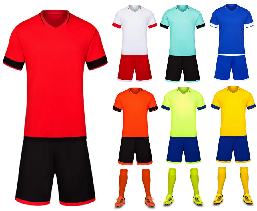 Kindergarten Primary and Secondary School Students Football Suit Men's Team Short Sleeve Football Training Suit Competition Custom Team Suit