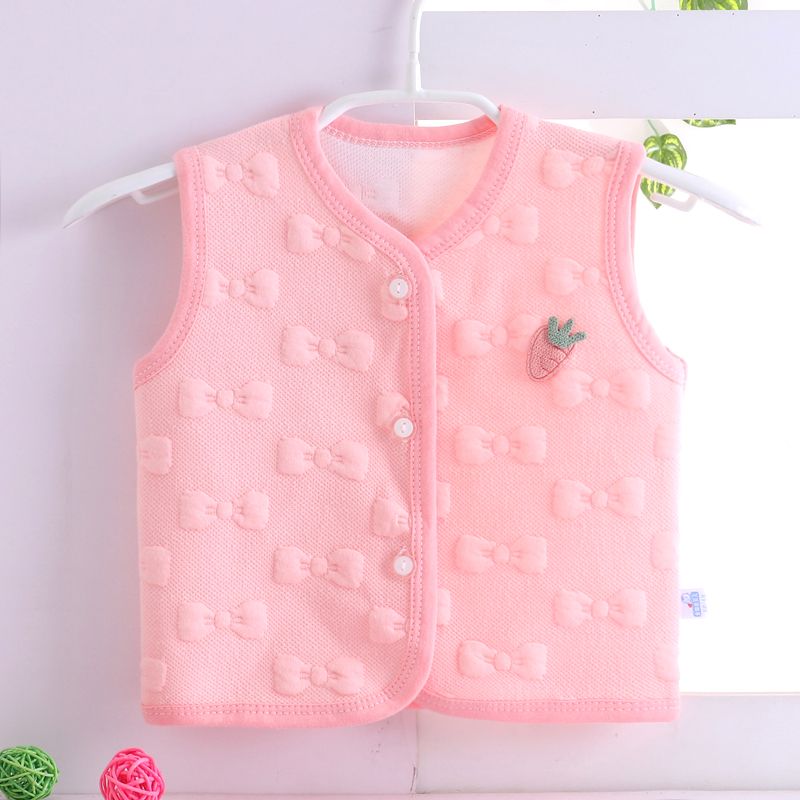 Áo vest bé gái 0-2 tuổi mỏng quần áo sơ sinh cotton bé trai và bé gái vest mùa thu đông quần áo trẻ em giá rẻ