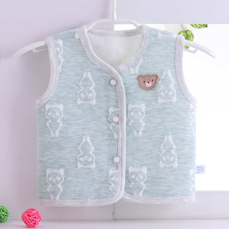 Áo vest bé gái 0-2 tuổi mỏng quần áo sơ sinh cotton bé trai và bé gái vest mùa thu đông quần áo trẻ em giá rẻ