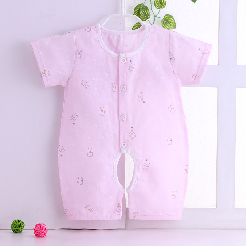 Bé onesies ngắn tay bông gạc đồ ngủ nam giới và phụ nữ bé mùa hè dresses phần mỏng sơ sinh quần áo mùa hè