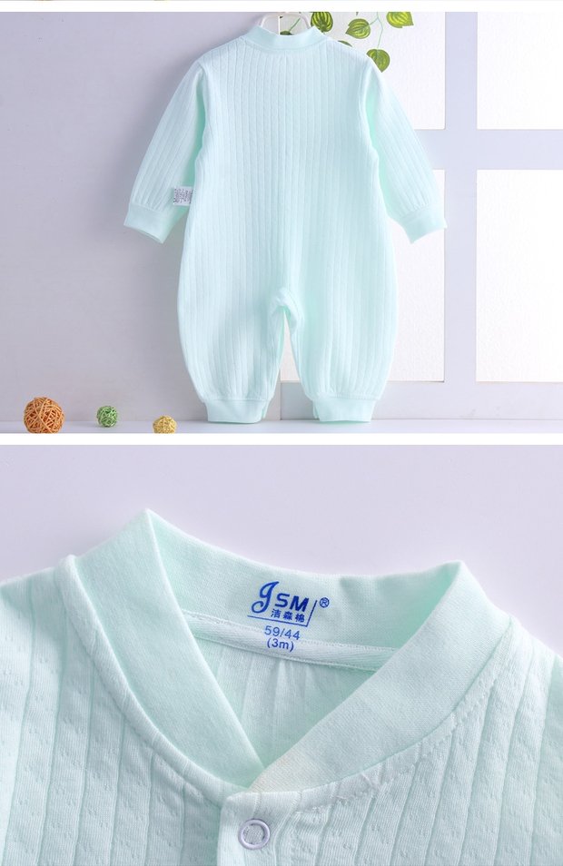 Quần áo trẻ em mùa thu và mùa đông sơ sinh romper cotton áo choàng cho bé áo dài tay jacquard dây kéo bộ body cho bé