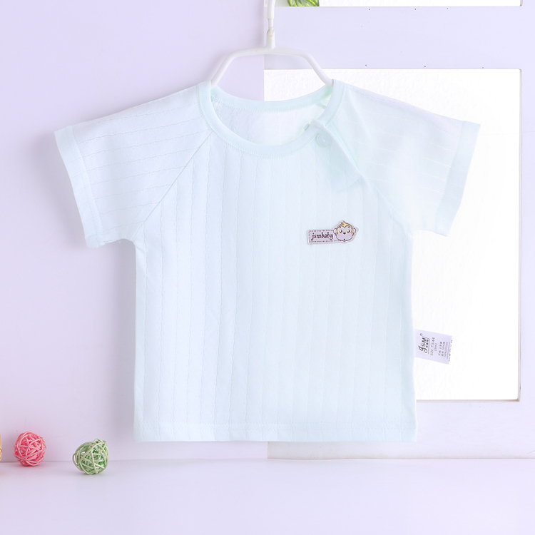 Quần áo trẻ sơ sinh bé jacquard ngắn tay T-Shirt mùa hè nam giới và phụ nữ bé cotton ngắn tay áo mùa hè mùa xuân 0-4 tuổi