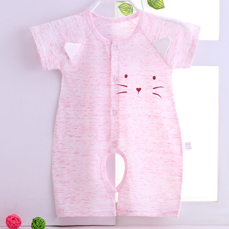 Bé ngắn tay jumpsuit mùa hè phần mỏng cotton trẻ sơ sinh quần áo nữ leo núi quần áo mùa hè nam quần áo trẻ em quần áo mùa hè