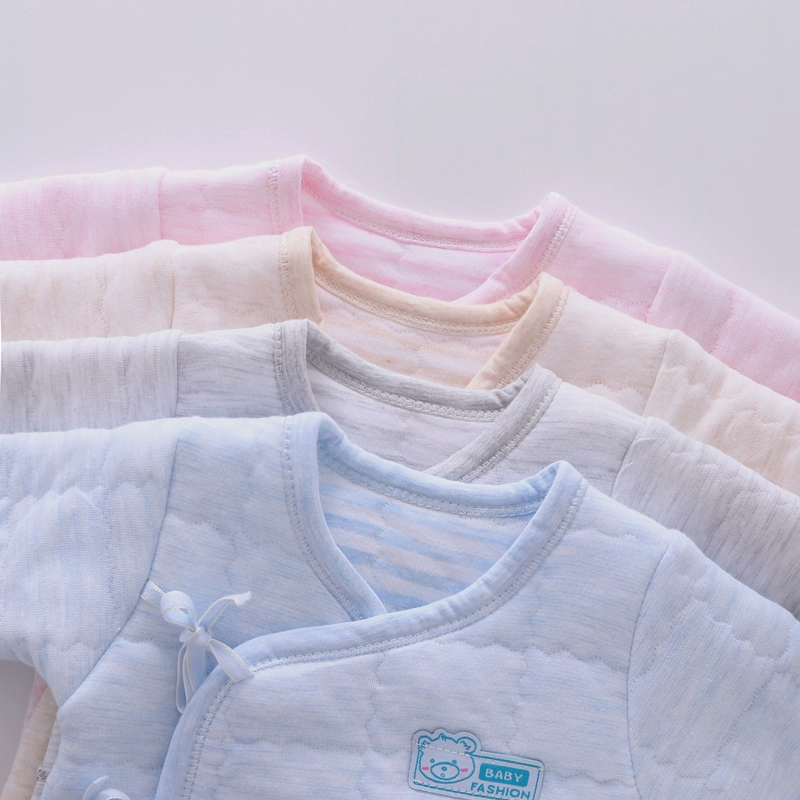 Bộ đồ lót cho bé bằng vải cotton hình tứ giác mùa thu và mùa đông cho bé sơ sinh ấm áp quần áo mùa thu và mùa đông cho bé chăm sóc bụng leo trèo bộ đồ liền thân ngắn tay mùa hè cho bé